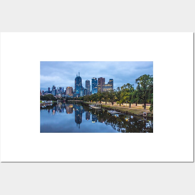 Melbourne from the Swan Street Bridge, Melbourne, Victoria, Australia. Wall Art by VickiWalsh